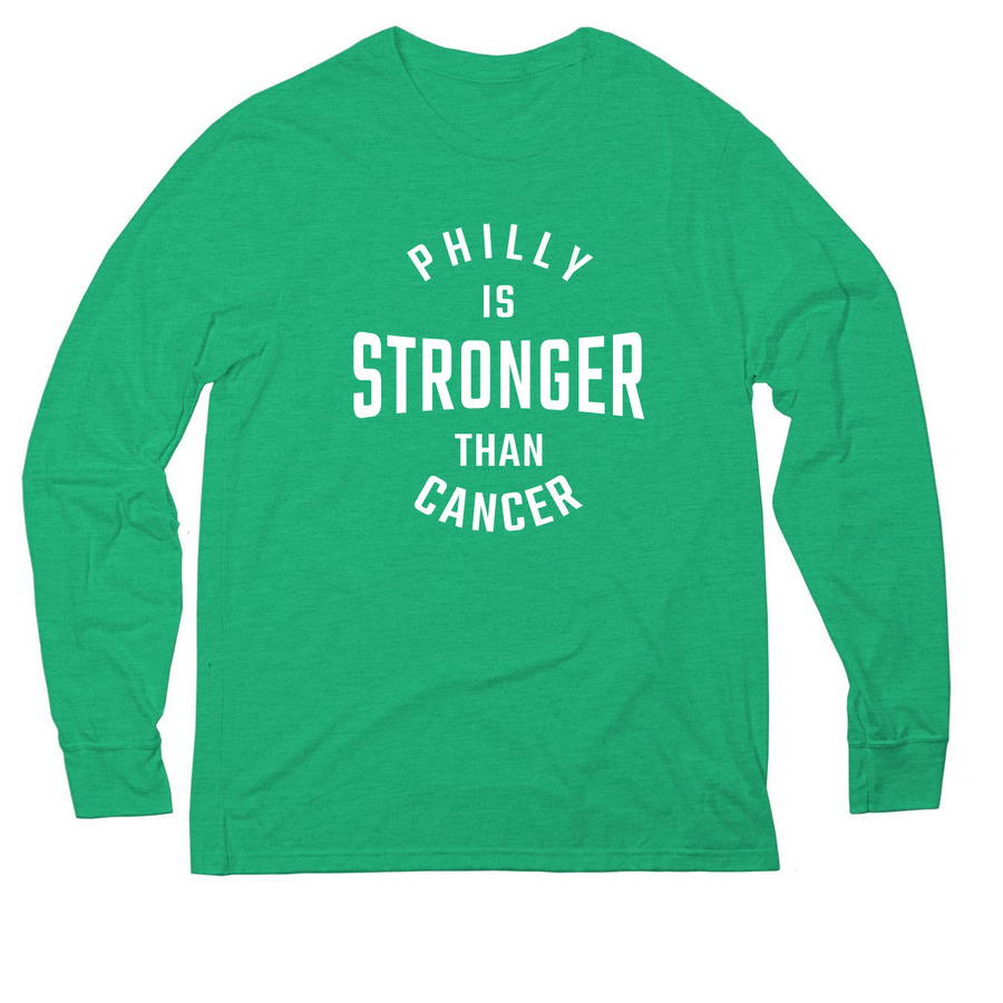 Philly Is Stronger Than Cancer - Eagles, a Enviro Green Allmade Eco Triblend Long Sleeve Tee
