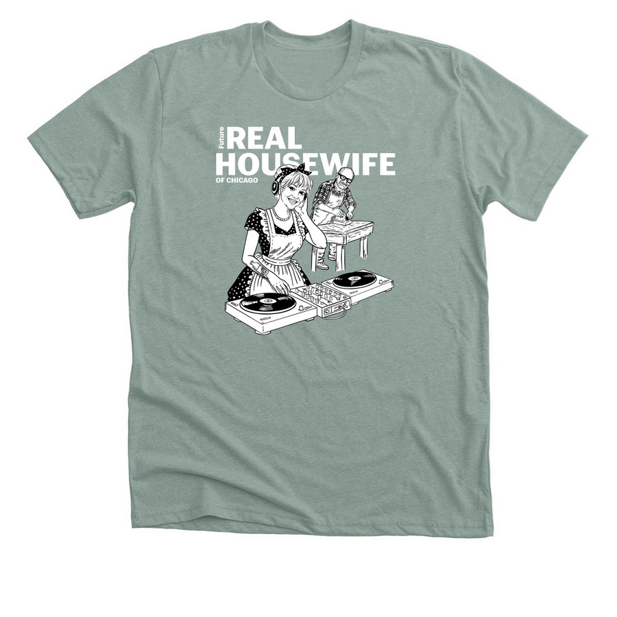 Housewife Ellen, a Heather Sage Premium Unisex Tee