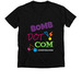 Bomb.Com, a Solid Black Blend Premium V-Neck Tee