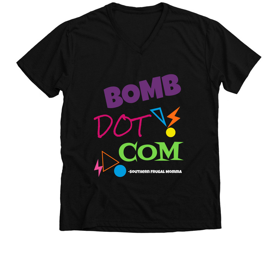 Bomb.Com, a Solid Black Blend Premium V-Neck Tee