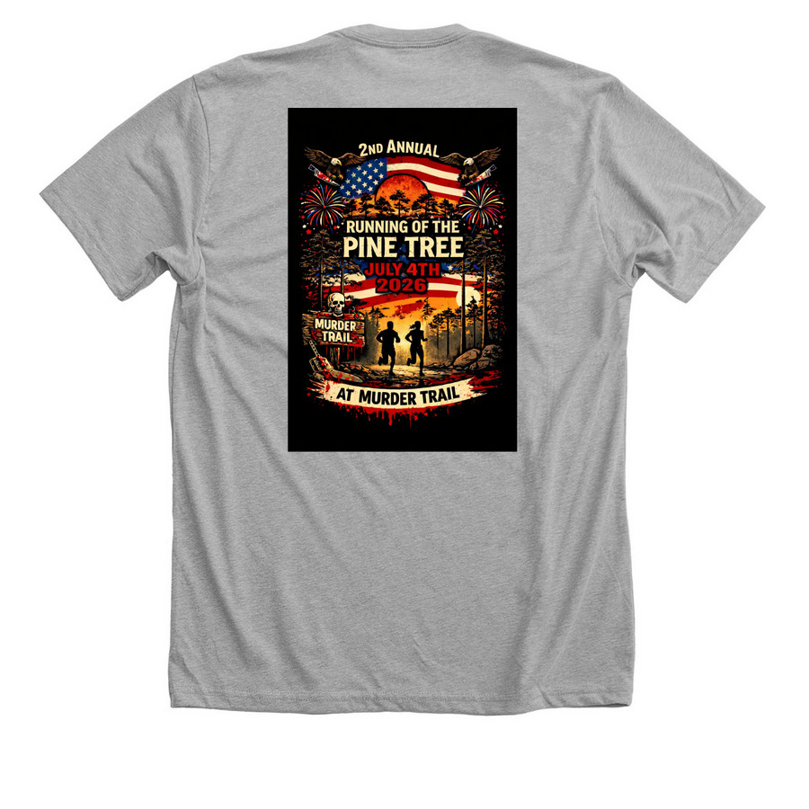 Pine tree 2 side&nbsp;, a Athletic Heather Premium Unisex Tee (back-view)