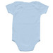 First Edition Est. 2026 / Baby, a Light Blue Infant Onesie (back-view)