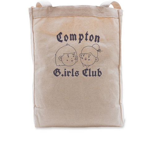 Tag along with us!, a Natural Recycled Cotton Tote Bag