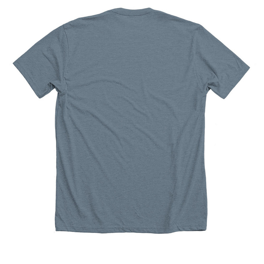 Penguin Pal Presuming Competence&nbsp;, a Heather Blue Storm Premium Unisex Tee (back-view)