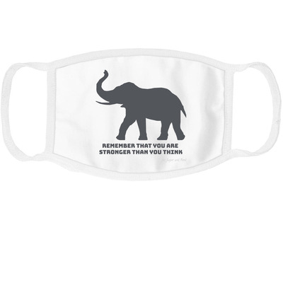 Stronger, a White Cotton Face Mask