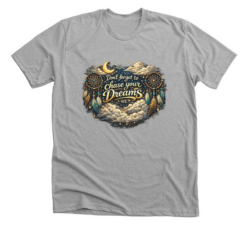Become A Dream Chaser With Us!, a Athletic Heather Premium Unisex Tee