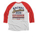 LE Made in '76 150th Anniversary Tee, a Red and Heather White 3/4 Sleeve Baseball Tee (back-view)