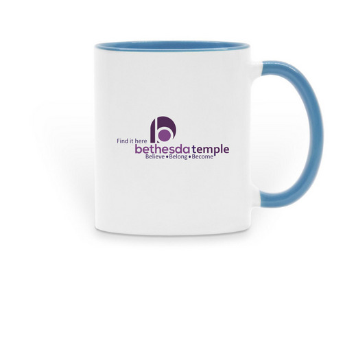 Find It Here- Mug, a Light Blue Two-Tone Ceramic Mug