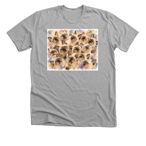Kitty #4, a Athletic Heather Premium Unisex Tee