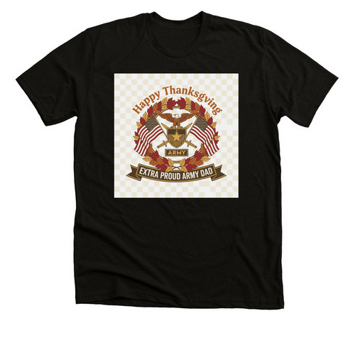 Thanksgiving Army Dad, a Solid Black Blend Premium Unisex Tee