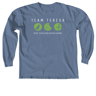 No One Fights Alone, a Blue Jean Comfort Colors Long Sleeve Tee