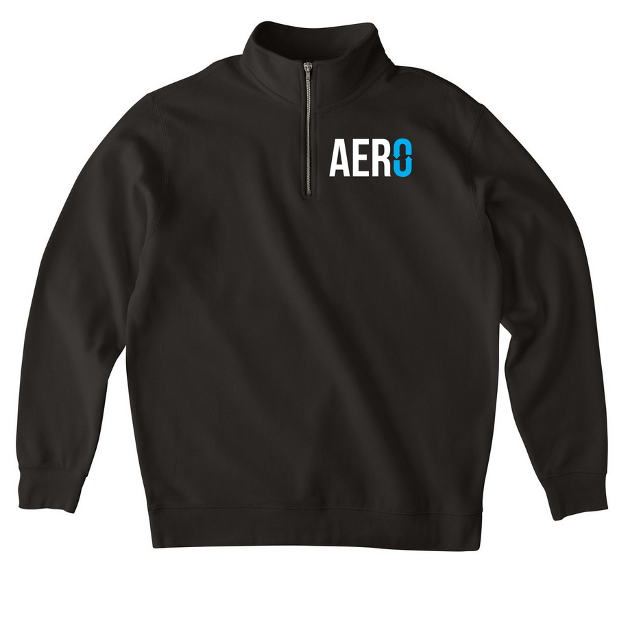 Aero Quarter Zip, a Black Midweight Quarter Zip Pullover