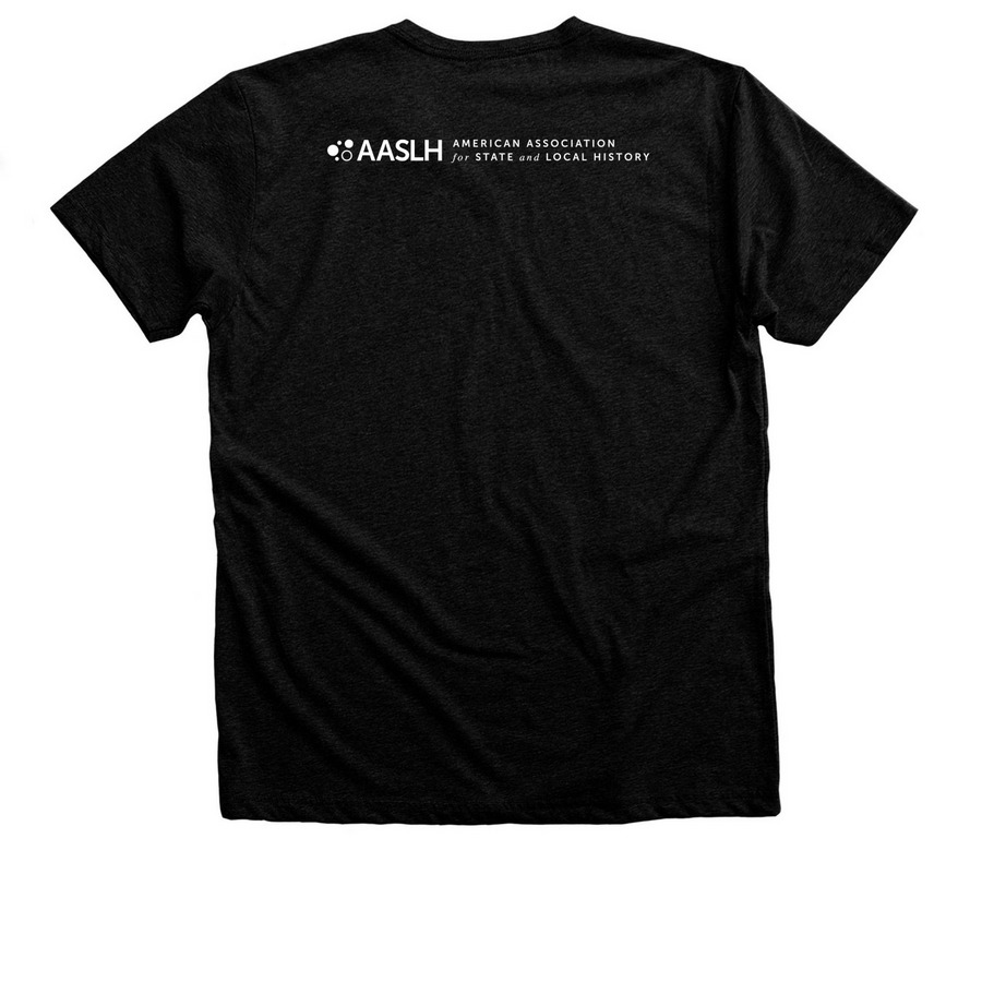 Speak Up for History, a Black Heather Premium Unisex Tee (back-view)