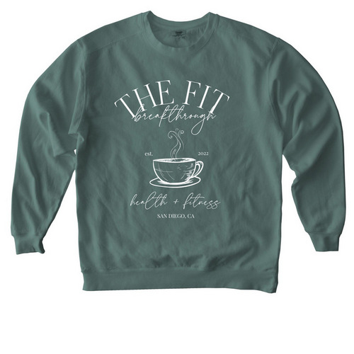 BACH CAFE, a Blue Spruce Comfort Colors Crewneck Sweatshirt