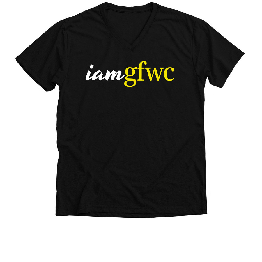 V-Neck i am GFWC, a Solid Black Blend Premium V-Neck Tee