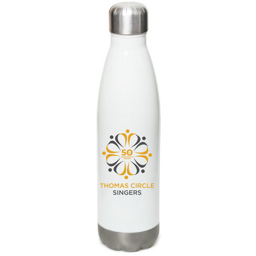 TCS 50th Anniversary Water Bottle, a White Stainless Steel Water Bottle