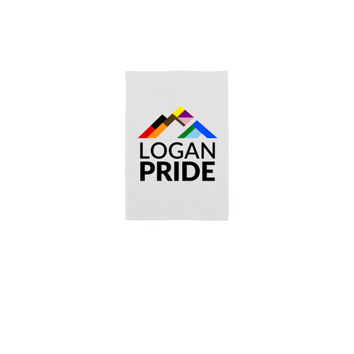 Logan Pride Yard Flag, a White 12" x 18" Yard Flag