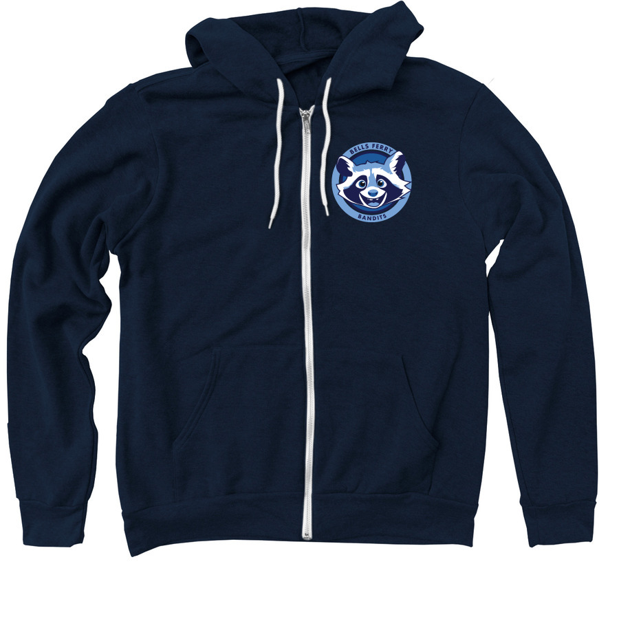 Bandit Logo Zip-up Hoodie, a Navy Zip Up Hoodie