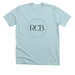 Black RCB Circle, a Heather Ice Blue Premium Unisex Tee