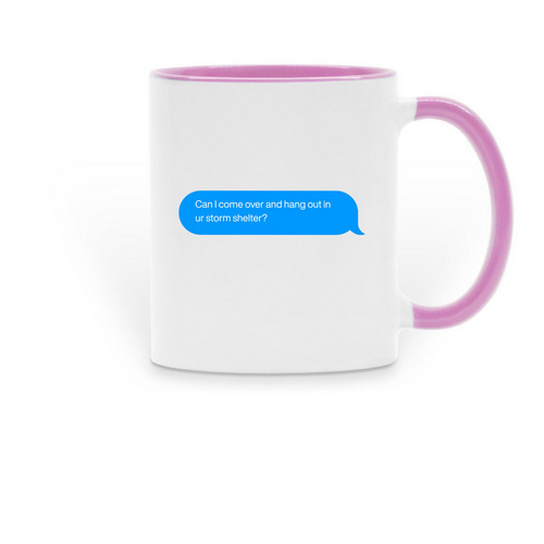 Tornado Texts - Mugs, a Pink Two-Tone Ceramic Mug