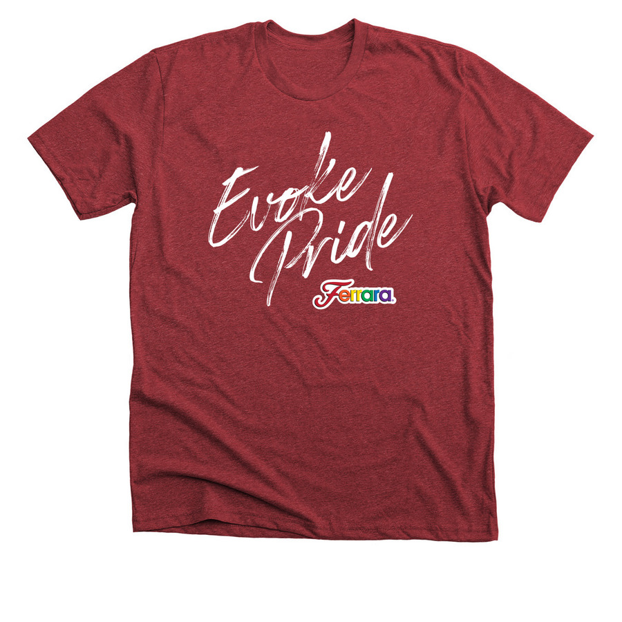 Evoke Pride 2025, a Heather Canvas Red Premium Unisex Tee