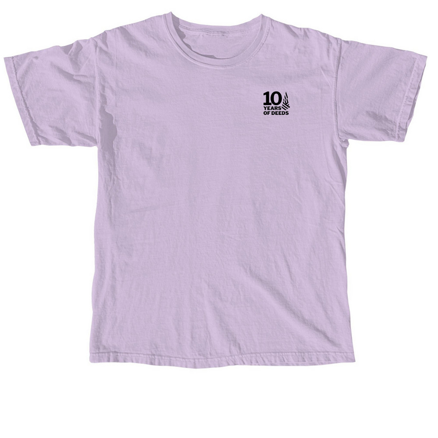 Decade of Deeds T-shirt, a Orchid Comfort Colors Unisex Tee