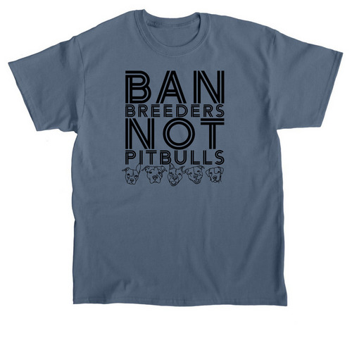 Ban Breeders Not Pitbulls, a Indigo Blue Classic Unisex Tee