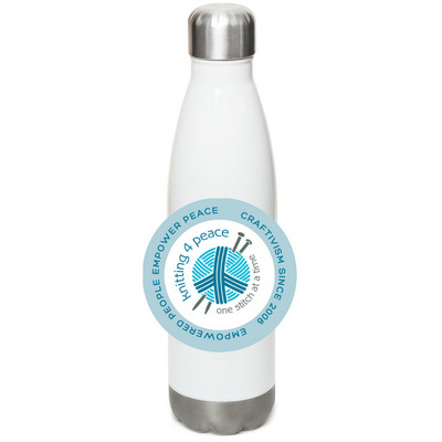Water bottle: Empowered People, a White Stainless Steel Water Bottle