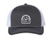 Hats, a Charcoal/ White Printed Snapback Trucker Cap