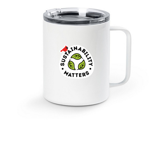 Travel Mug, a White Stainless Steel Travel Mug