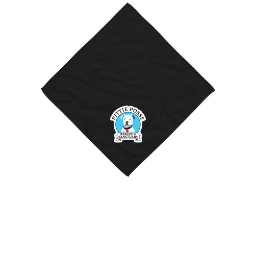 Pittie Posse Dog Bandana, a Black Cotton Bandana