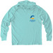 Pocket Logo, a Saltwater Blue Allmade Organic Cotton Mineral Dye Hoodie Tee