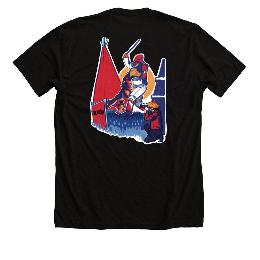 Eyetooth IGP, a Solid Black Blend Premium Unisex Tee (back-view)
