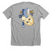 4 types of tee shirts, crew neck, & hoodie, a Athletic Heather Premium Unisex Tee (back-view)