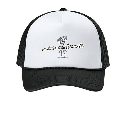 ADVOCATE HAT, a White/ Deep Black Printed Foam Trucker Hat