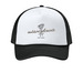 ADVOCATE HAT, a White/ Deep Black Printed Foam Trucker Hat