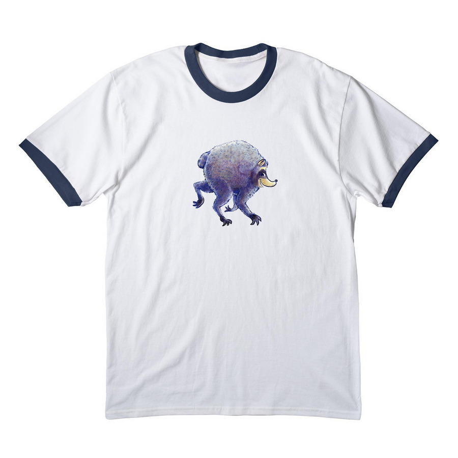 Jimothy by JJK, a White/ Navy Cotton Ringer Tee