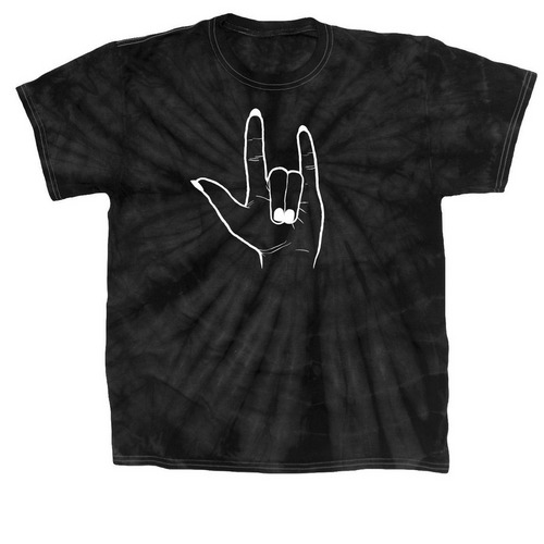 Lesbian Love Sign, a Black Classic Tie Dye Tee