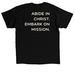 "Abide, Embark" Cream Logo, a Black Classic Unisex Tee (back-view)