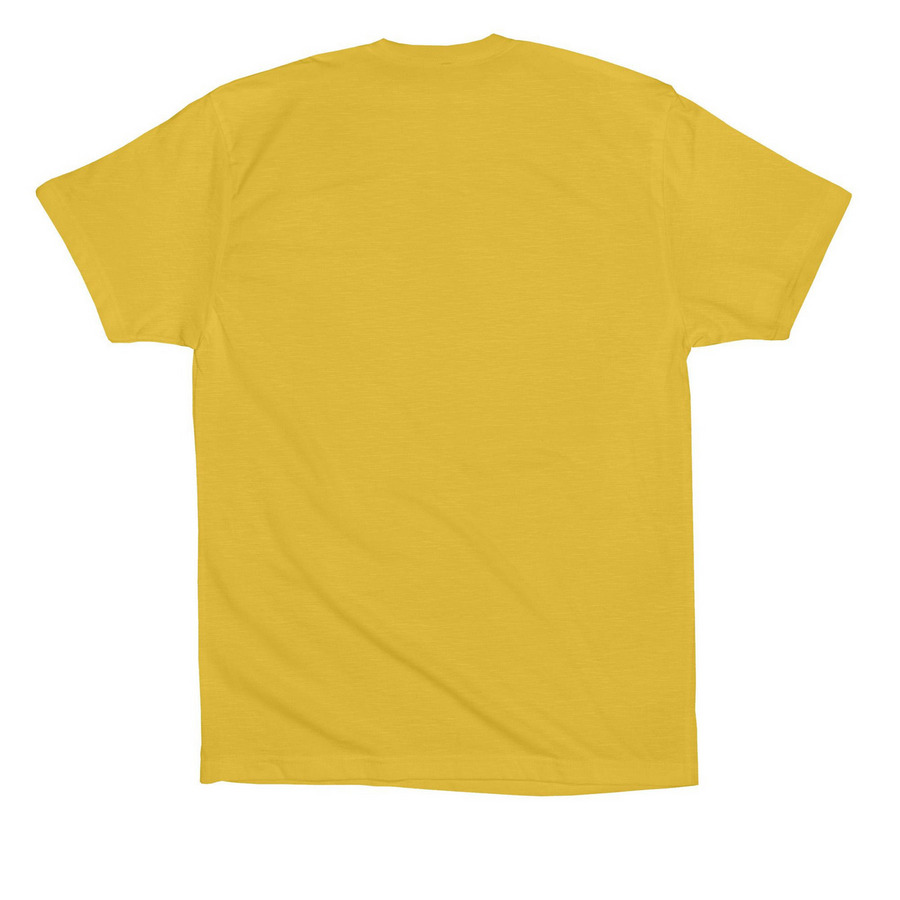 Do Not Perceive Me (tie dye black ink), a Yellow Premium Cotton Tee (back-view)