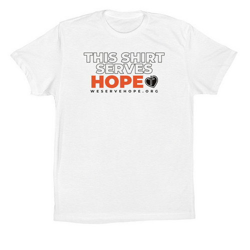 This Shirt Serves Hope - Light, a White Premium Cotton Tee