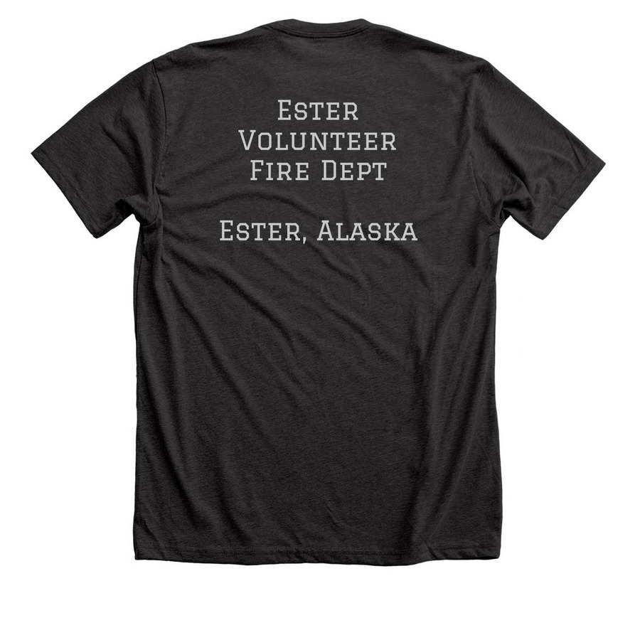 Aurora Logo EVFD Shirts, a Dark Grey Heather Premium Unisex Tee (back-view)