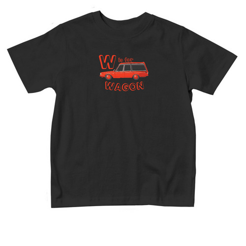 W is for Wagon (Toddler), a Black Toddler Tee