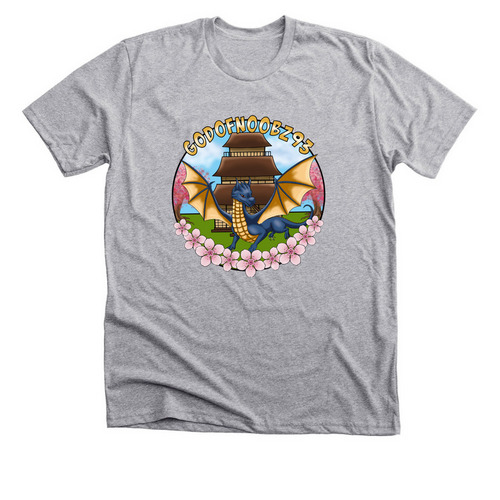 Logo for GodofNoobz93 twitch, a Athletic Heather Premium Unisex Tee