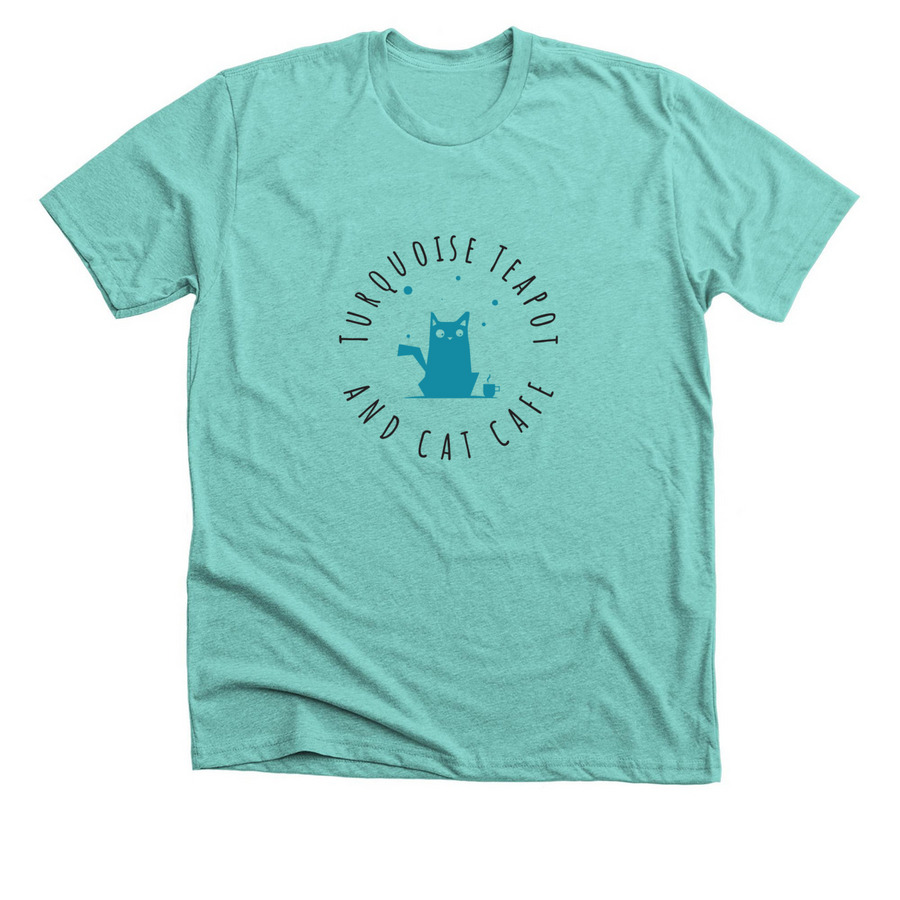 Santa Fe Cat Cafe, a Heather Sea Green Premium Unisex Tee