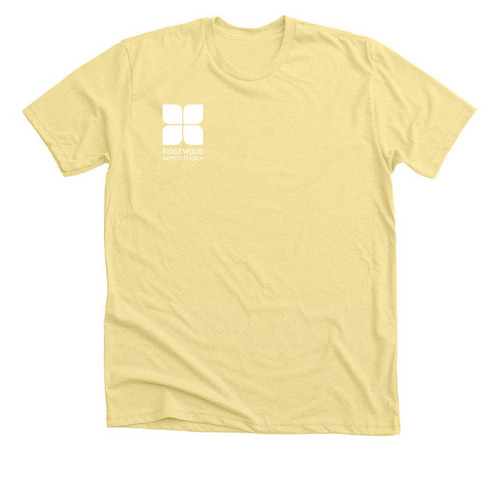 Ridgewood Baptist T-Shirts, a Heather Yellow Gold Premium Unisex Tee