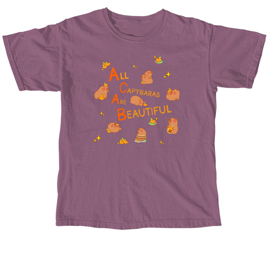 All Capybaras Are Beautiful, a Berry Comfort Colors Unisex Tee