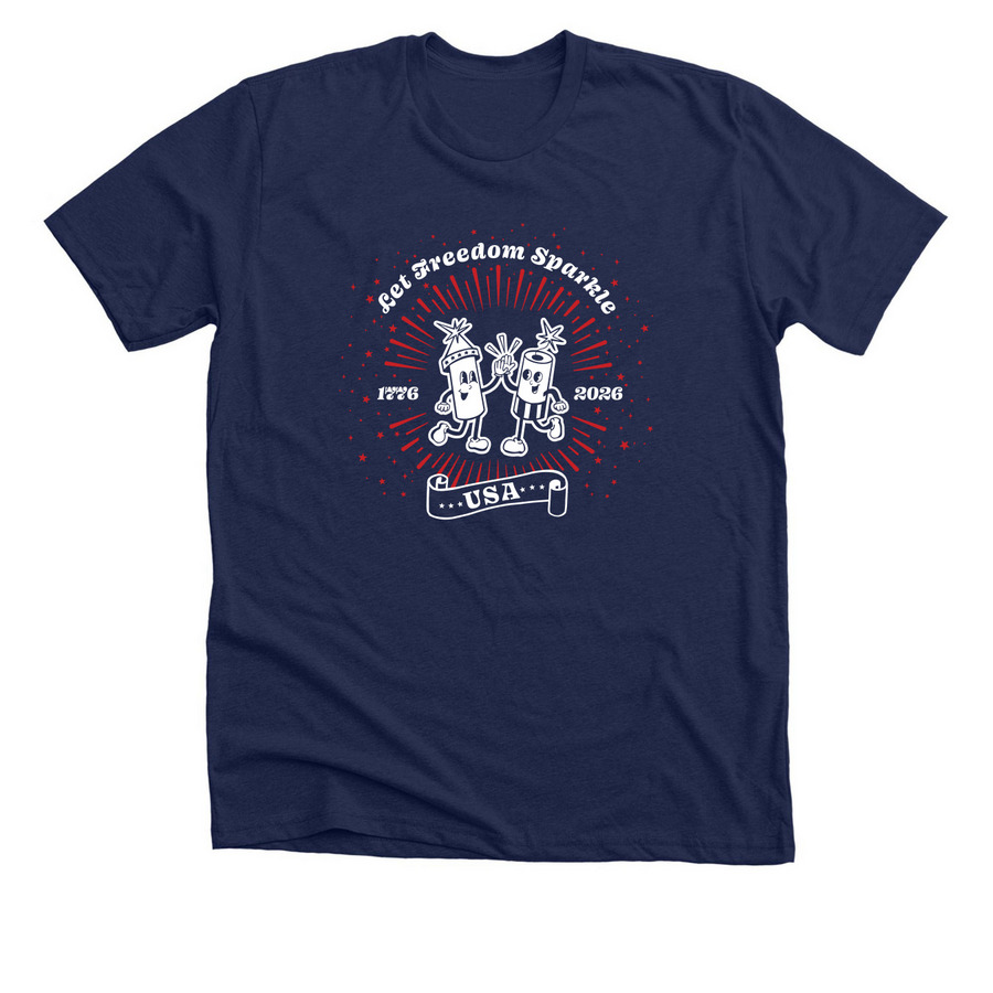 Let Freedom Sparkle! (blue shirts), a Solid Navy Blend Premium Unisex Tee