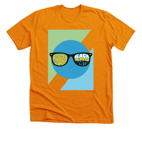 Seeing Things In Black and White, a Heather Orange Premium Unisex Tee