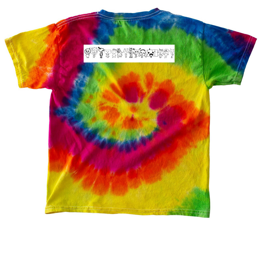 Big Heads&nbsp;, a Moondance Youth Tie Dye Tee (back-view)